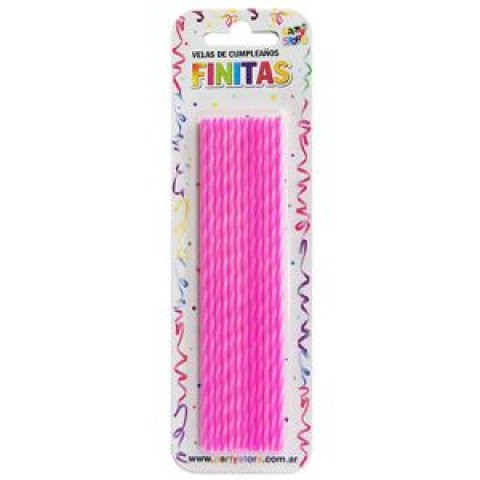 VELA FINITA 17CM ROSA X 24
