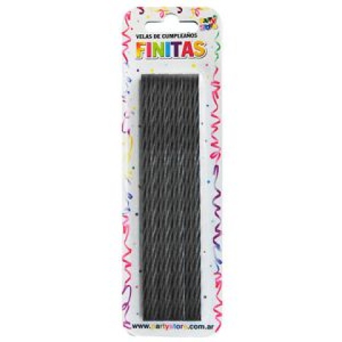 VELA FINITA 17CM NEGRA X 24